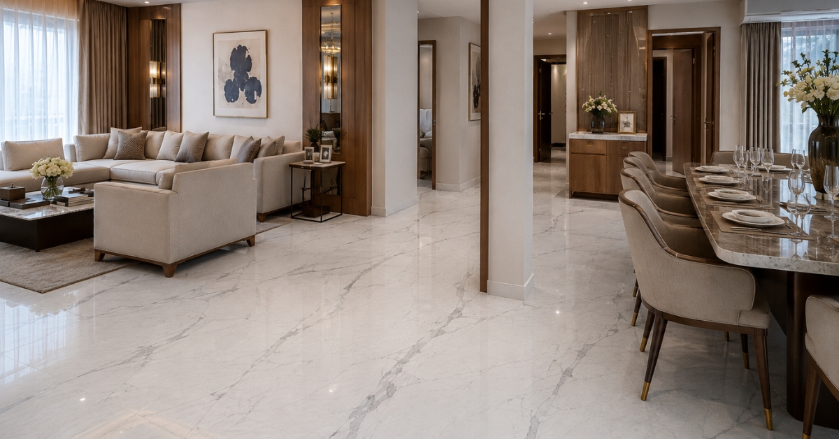 Statuario flooring — 3BHK villa