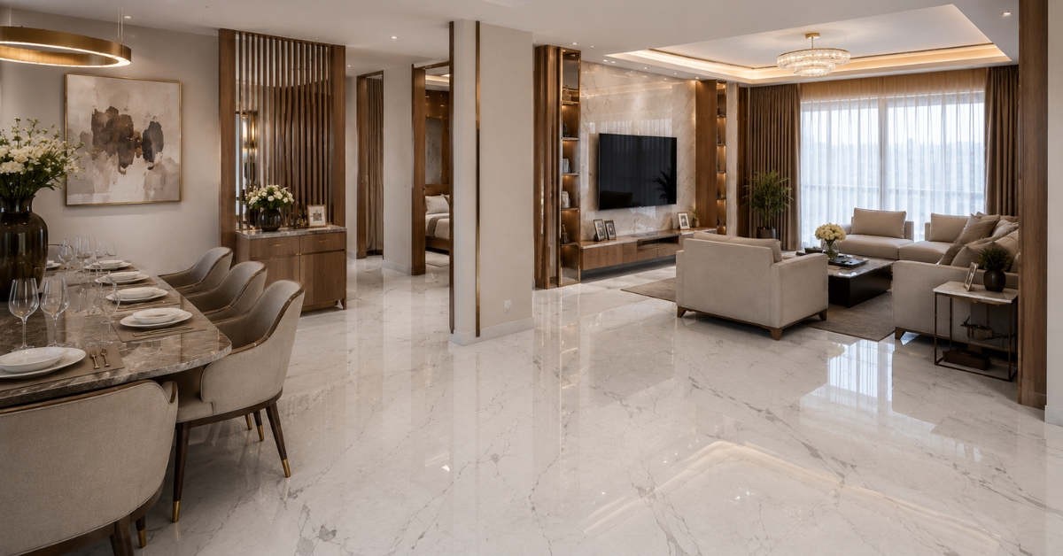 Statuario flooring — 3BHK villa