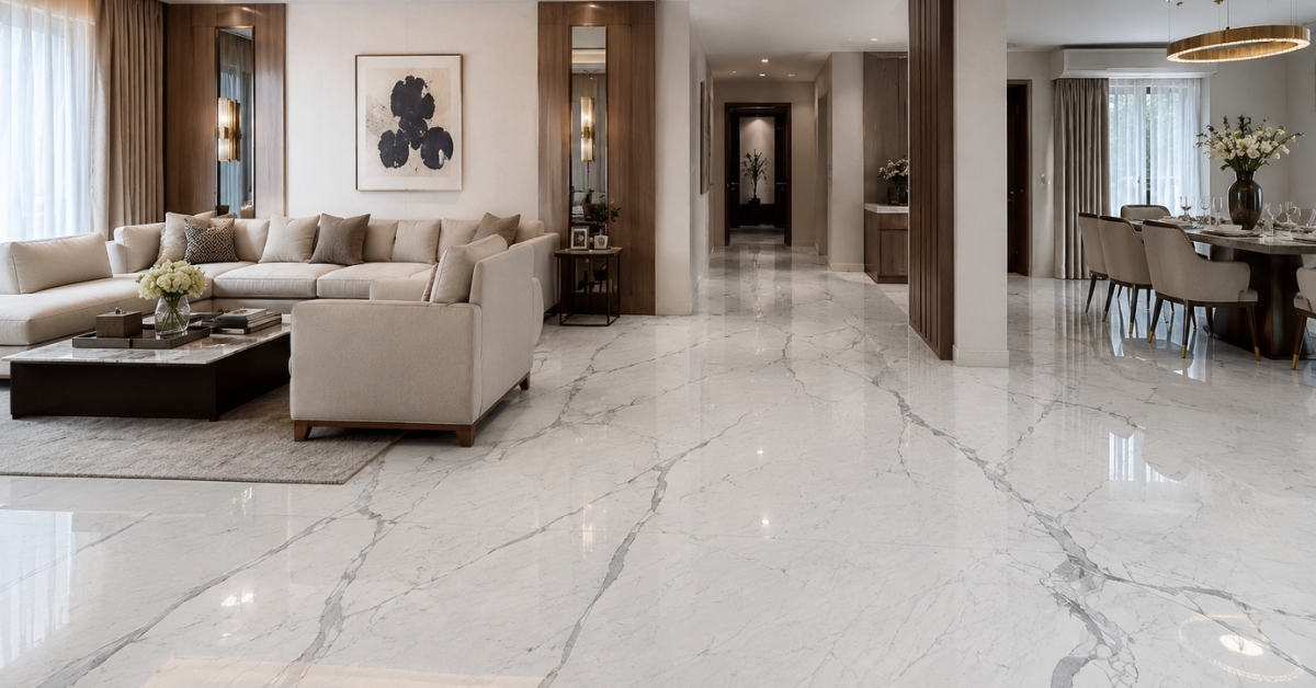Statuario flooring — 3BHK villa