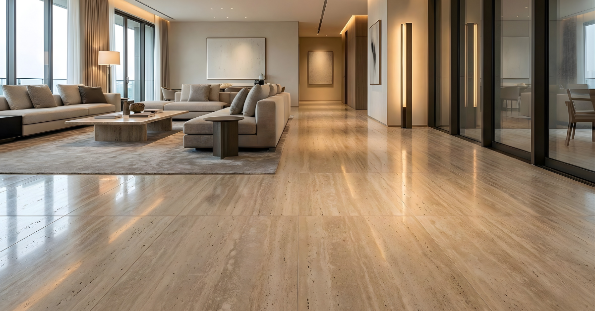 Travertine flooring modern interior design