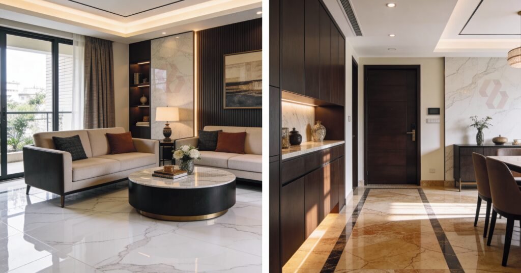 italian marble vs indian marble interior flooring comparison in indian homes