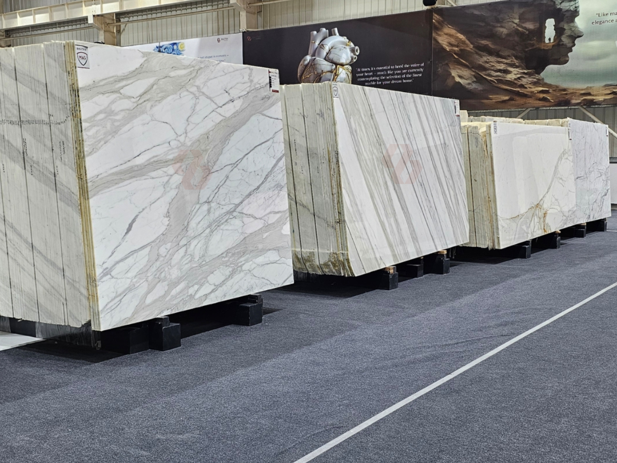 Premium white marble slabs available at Bhutra Stones Kishangarh