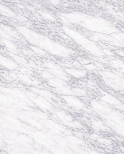 Close-up of Carrara Venato Marble slab showcasing soft white base with elegant grey veining – ideal for luxury interiors