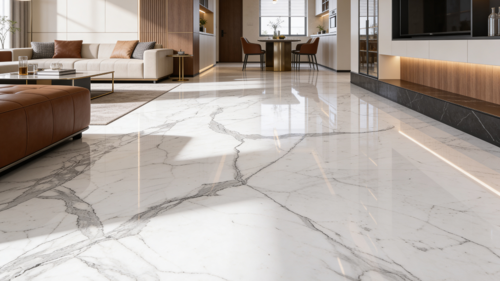 Italian marble flooring luxury living room