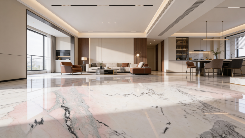 Italian marble flooring luxury living room