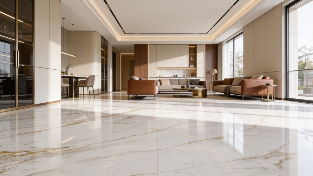 Italian marble flooring luxury living room