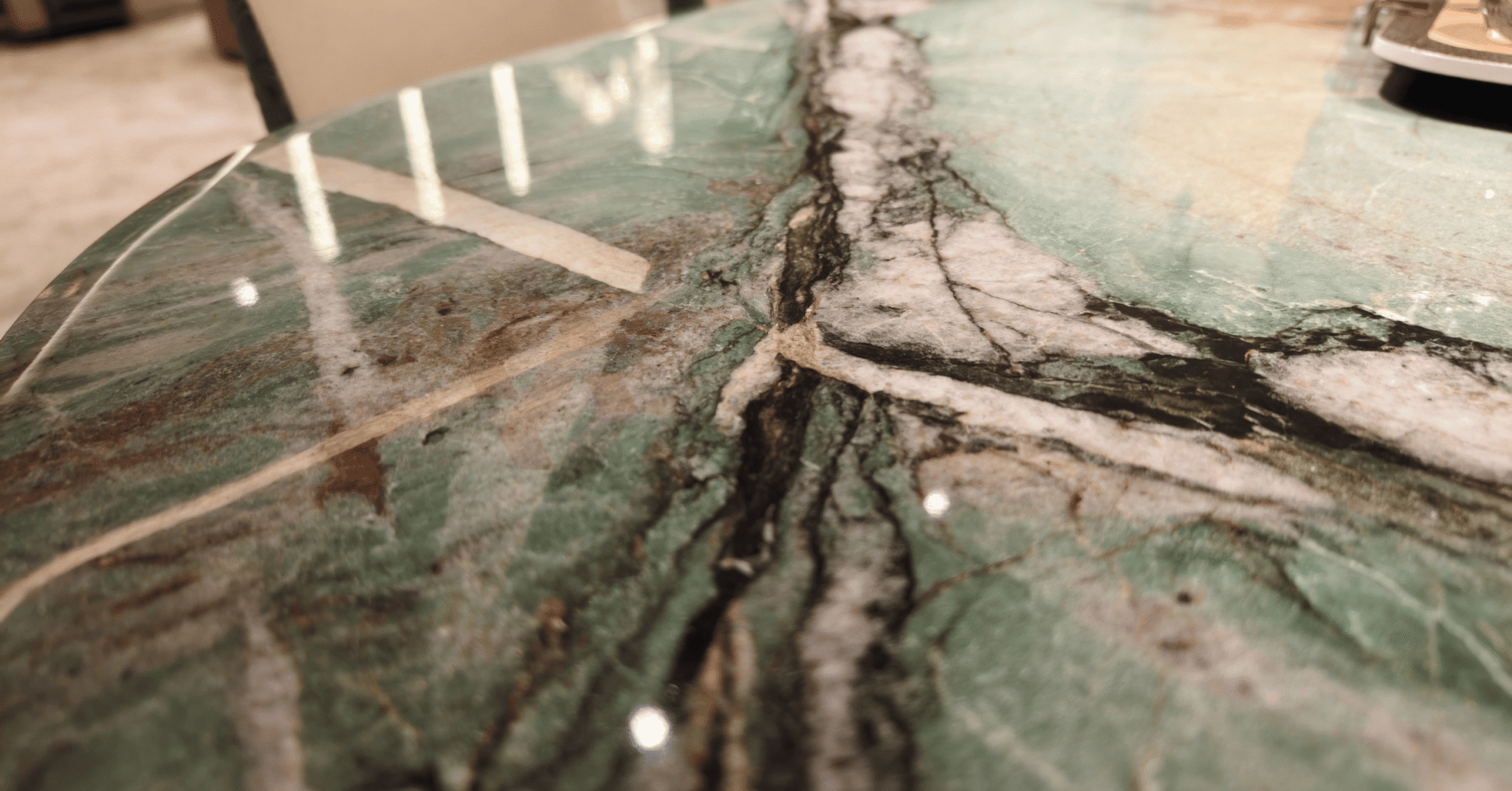 Luxury Dining Space with Green Marble 3