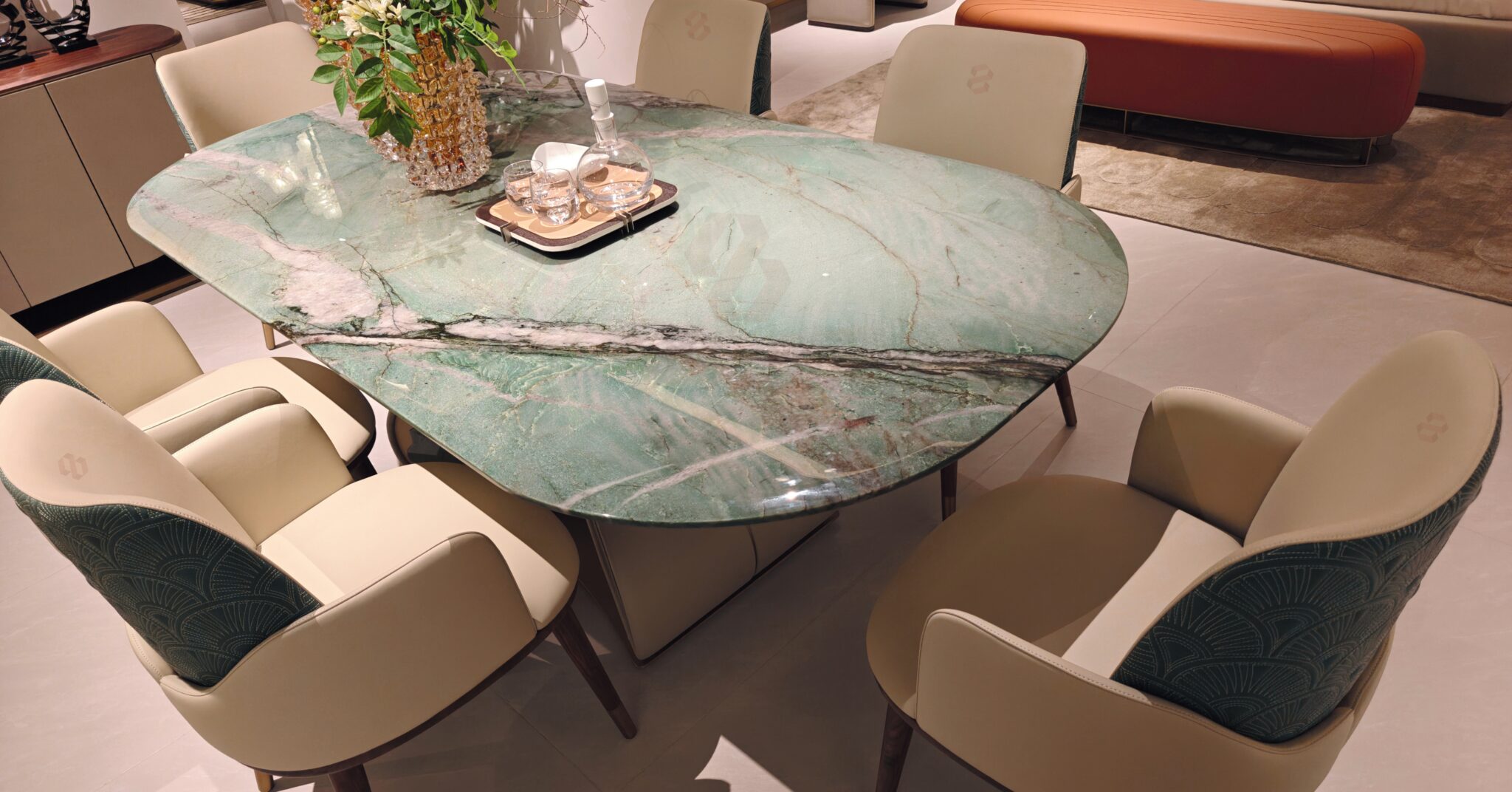green marble dining table bangalore