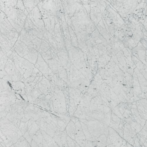 Bianco Carrara C marble slab with lighter white base and fine grey veining