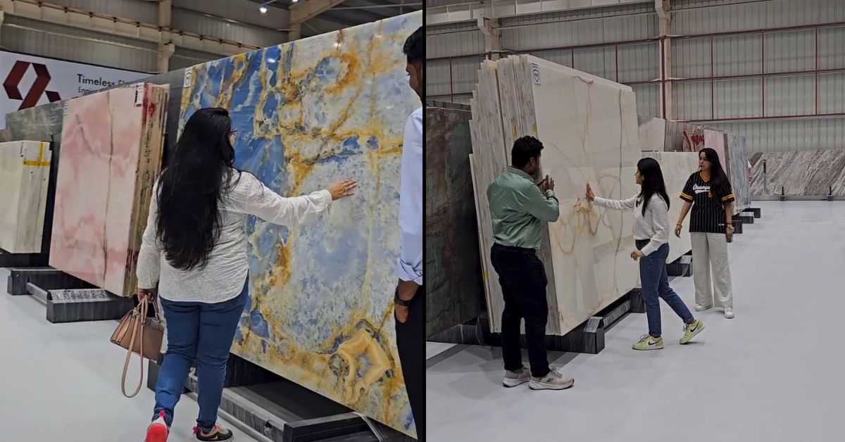 Imported marble slabs at Bhutra Marble showroom in Kishangarh