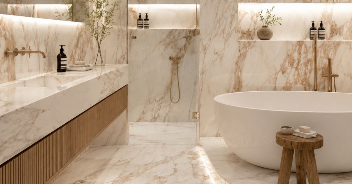 bathroom Statuario marble