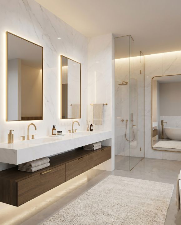 Thassos White Marble Luxury Bathroom Application