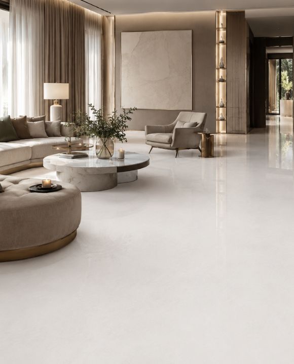 Vietnamese White Marble (Luxury Flooring Application)