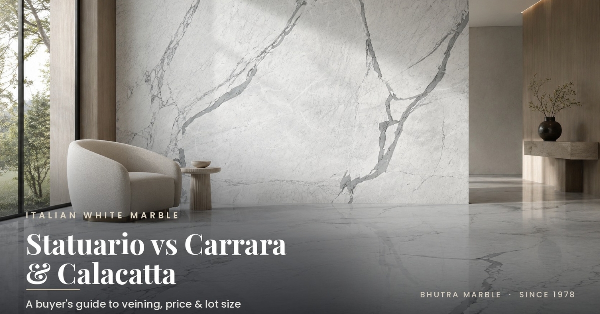 Statuario vs Carrara & Calacatta
